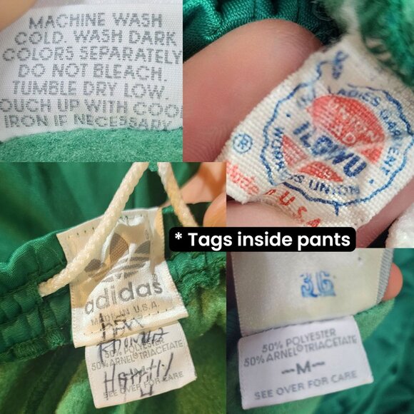 Vintage Adidas Trefoil Tracksuit 70s 80s Green Made in USA ILGWU YKK Set Size M - Picture 5 of 10